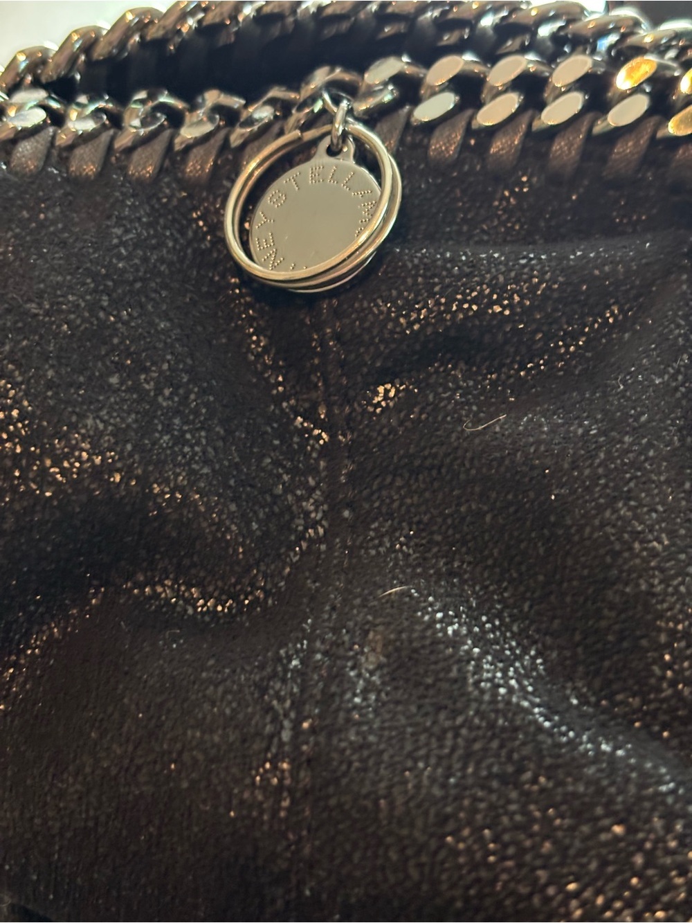 Stella McCartney Falabella Shaggy Deer East West Shopper Tote - Black/Silver - Picture 2 of 15